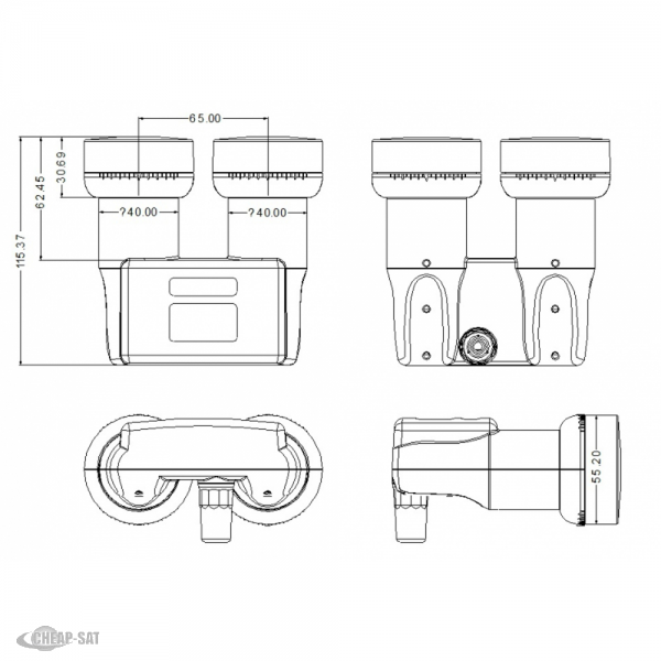 Monoblock Single HD Line Lnb 0,1dB 6°